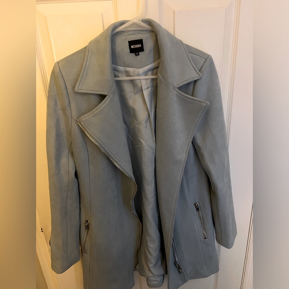 Missguided light blue peacoat